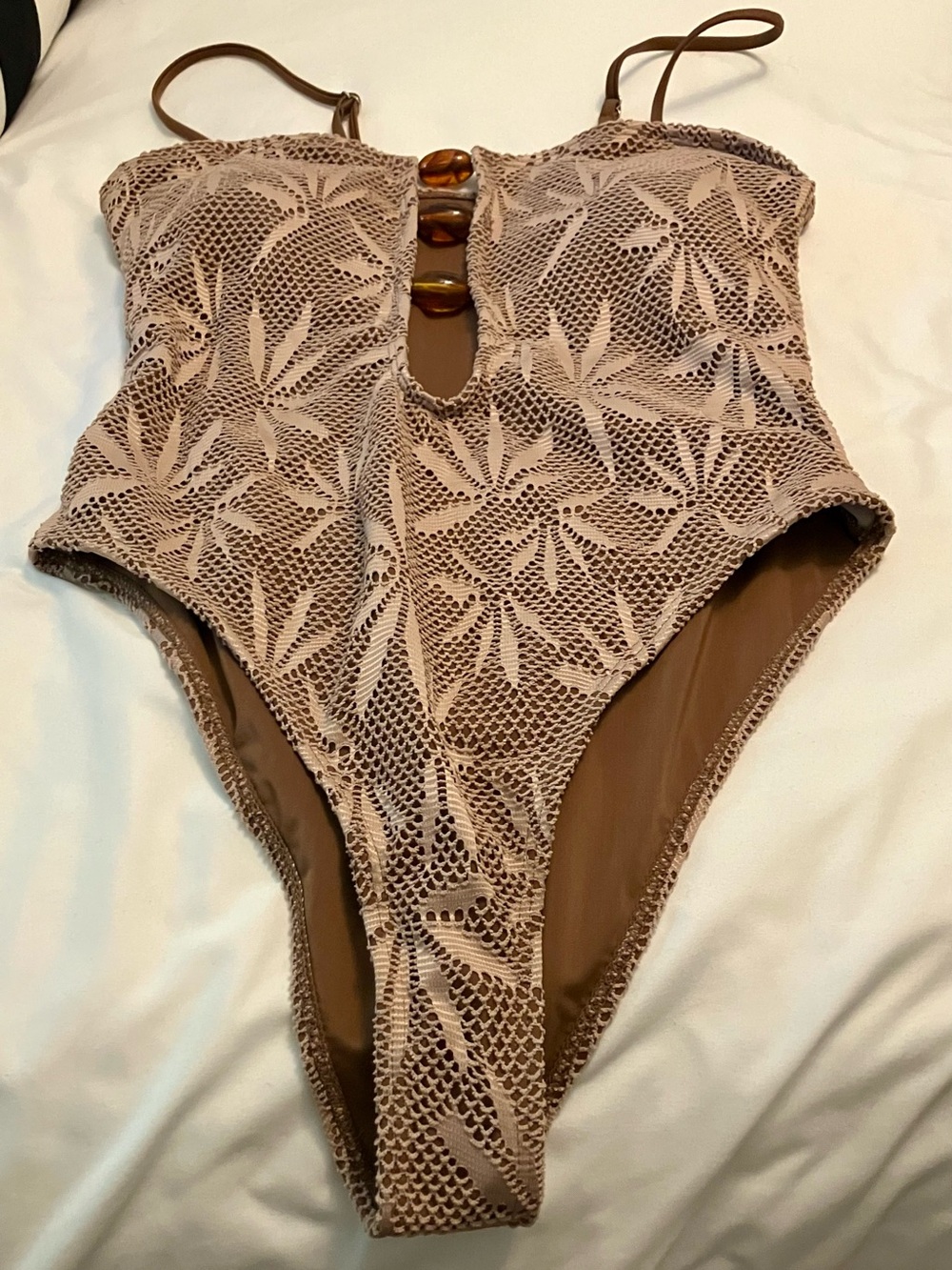 Brown khaki-boho style one-piece